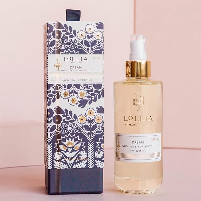 LOLLIA Dream Dry Body Oil, 6.8 Fl. Oz. – White Tea & Honeysuckle – Women’s, Scented, Moisturizing, Dry Body Oil for Women, For All Skin Types-VivaGrace Women