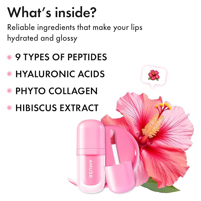 Amuse SEOUL BEBE TINT - 03 COOL HIBISCUS | 24-hour Long-lasting Lip Stain, Plumping, Hydrating, Moisturizing, No Peel Off, Lip Care, Treatment, Non Sticky, Korean Lip Tint for Dry Lips-VivaGrace Women