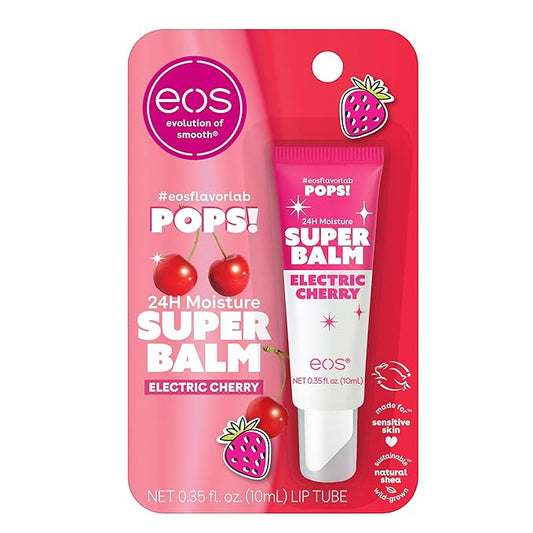 eos 24H Moisture Super Balm- Electric Cherry, Limited-Edition Lip Mask, 0.35 fl oz-VivaGrace Women
