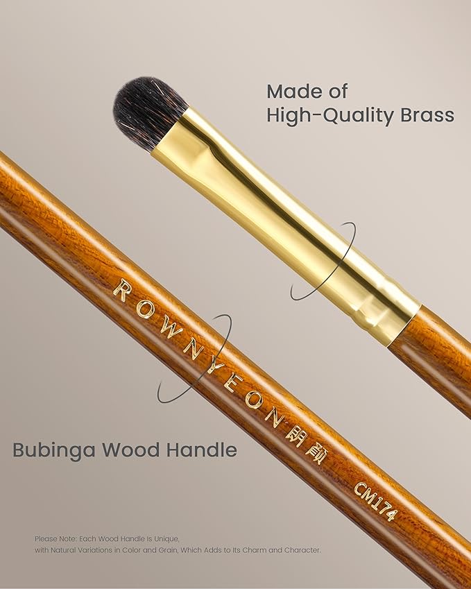 Desert Oak Series Blend-Sculpt Eyeshadow Brush - Contoured Crescent Head for Crease Work, Hypoallergenic Squirrel & Goat Hair Blend, Bubinga Bubinga Handle (CM 174)-VivaGrace Women