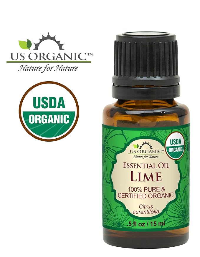 US Organic Lime Essential Oil - Certified Organic, Steam Distilled - W/Euro droppers (More Size Variations Available) (15 ml / .5 fl oz)-VivaGrace Women