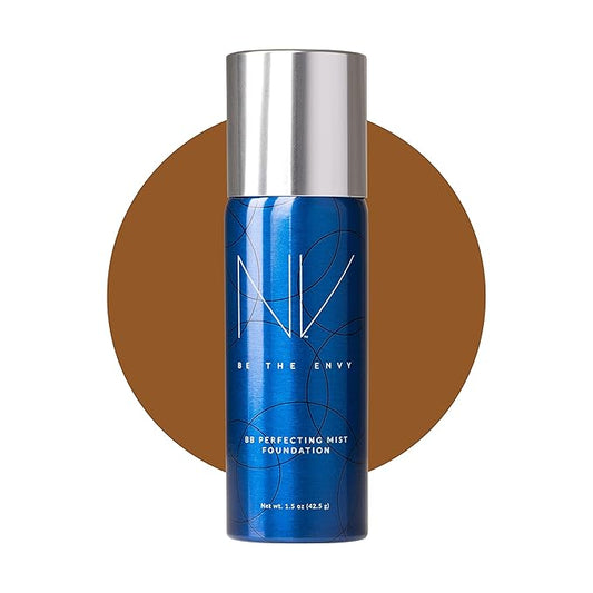 NV BB Perfecting Mist Foundation Buildable Coverage Professional Airbrush Makeup with Plant-based Stem Cell Polypeptides, Vitamins A, D, E and Aloe, 1.5 ounces, Cool Cocoa-VivaGrace Women