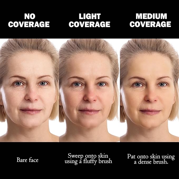 Marbleized Baked Foundation Makeup, Balance and Brighten Color Correcting Powder Foundation - Buildable Light to Medium Coverage - Demi-Matte Natural Finish (#002 LIGHT, 0.32 Oz)-VivaGrace Women