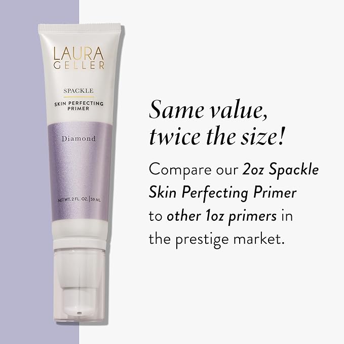 LAURA GELLER NEW YORK Spackle Primer - Diamond - Super-Size 2 Fl Oz - Hyaluronic Acid Makeup Primer for Mature Skin-VivaGrace Women