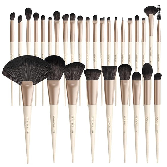 docolor Makeup Brushes Professional 30Pcs Make up Brushes Set Premium Synthetic Kabuki Foundation Blending Brush Face Powder Blush Concealers Eye Shadows Beige-VivaGrace Women
