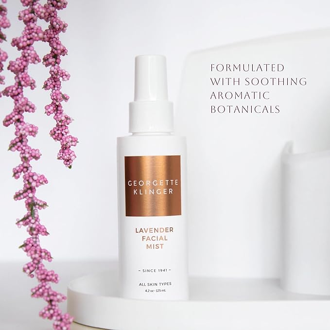 Georgette Klinger Lavender Facial Mist - Moisturizing and Long-Lasting Facial Spray with Aromatherapy, Antioxidants, and Skin-Plumping, Makeup Setting for Dewy, Hydrated Skin - 4.2 oz-VivaGrace Women