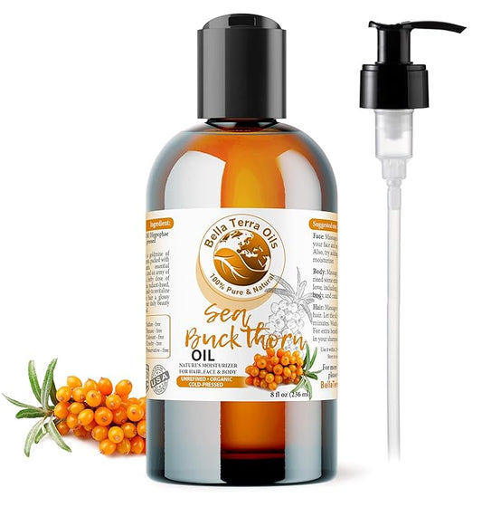 Bella Terra Oils - Organic Sea Buckthorn Oil 8oz - Cold-Pressed Treasure, Bursting with Omega-3 & Omega-6, A Radiant Glow in Every Bottle-VivaGrace Women