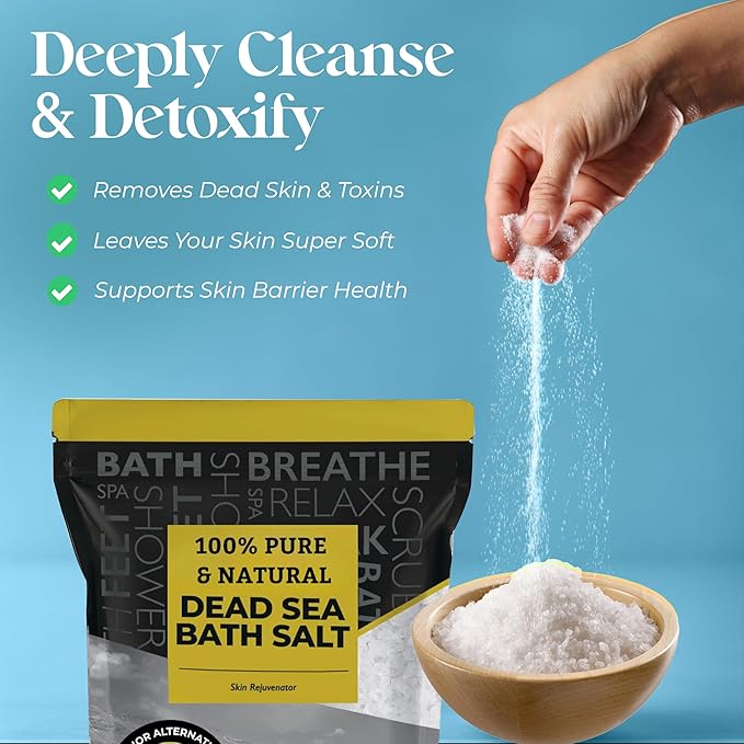 Aromasong Dead Sea Salt - Spa Bath Salt - 19 Lbs Fine Grain Bulk - 100% Pure - Better Absorbing Than Epsom Salt - Soak for Women & Men for Skin Issues and to Relax Tired Muscles - Resealable Pack.-VivaGrace Women