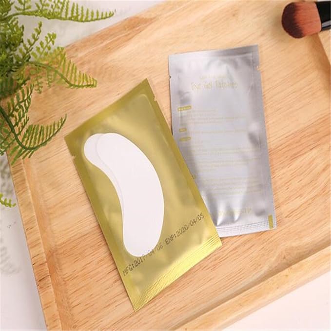 100 Pairs Set，Eye Gel Patches,Under Eye Pads Lint Free Lash Extension Eye Gel Patches for Eyelash Extension (gold)-VivaGrace Women