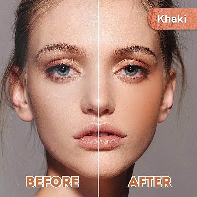 Face Blush for Cheeks Waterproof Smooth Creamy Formula, Matte Finish Buildable Lightweight Cream Blush Balm Create a Natural, Long Lasting Makeup Brightens Facial Radiance (Khaki)-VivaGrace Women