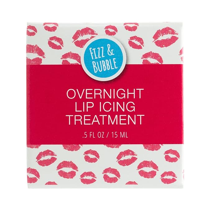 Fizz & Bubble Overnight Lip Icing Treatment with Vitamin E, Shea Butter, Hyaluronic Acid, Beeswax & More - Coconut & Peach - 0.5 Fl Oz-VivaGrace Women