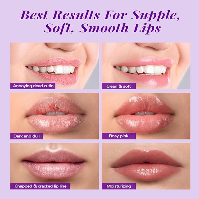 ANAI RUI Lip Therapy Set, Lip Scrub & Lip Mask, Overnight Hydrating Lip Moisturizer with Lip Exfoliator Scrub and Lip Sleeping Mask for Lip Plumping, Lip Gift Kit for Dry, Chapped, Dark Lips, Grape-VivaGrace Women