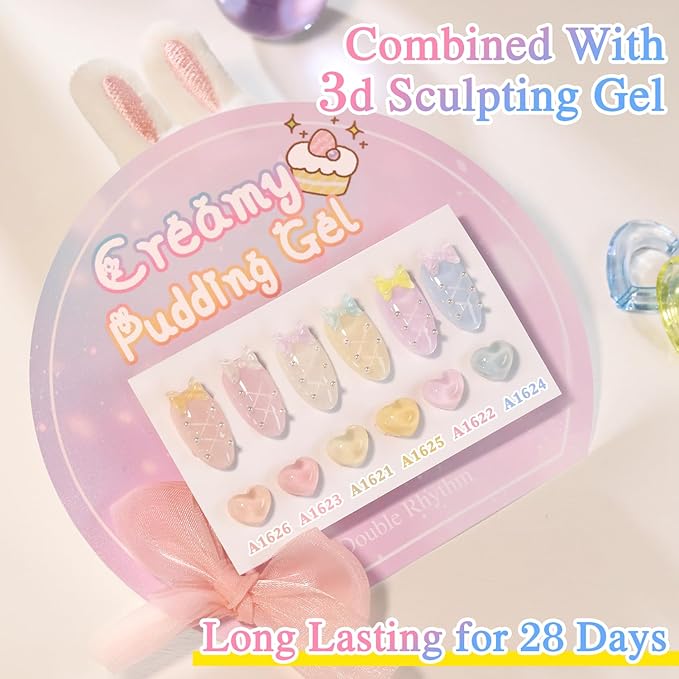 Double Rhythm 0.50 OZ Translucent Gel Polish Same Color Same Bottle Sheer Pastel Neutral Natural Milky 15 ML Jelly UV Nail Art DIY at Home (Nude Pink-A1626)-VivaGrace Women