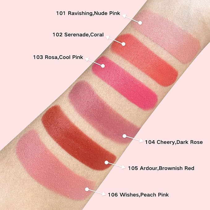 Blush Beauty Wand,Matte Face Blush Contour Wand with Cushion Applicator,Smooth Creamy Dewy Liquid Blush Wand,Blendable Blush Rouge Stick for Cheek,Cruelty-free,103 Rosa,Cool Pink-VivaGrace Women