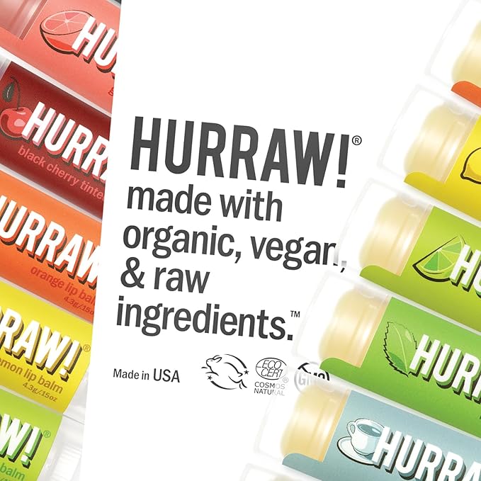Hurraw! Vanilla & Orange Lip Balm, 3 Pack: Plastic-Free with new cardboard push-up tube. Certified Organic, All Natural Origin, Vegan & Cruelty Free. Gluten, Bee, Shea, Soy & Palm Free. Made in USA-VivaGrace Women