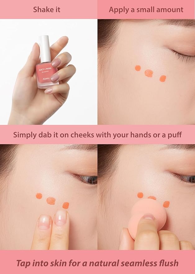 A'PIEU JUICY-PANG WATER BLUSHER (RD01 - Popping Cherry) Korean Liquid Blush For Cheeks K Beauty Makeup-VivaGrace Women