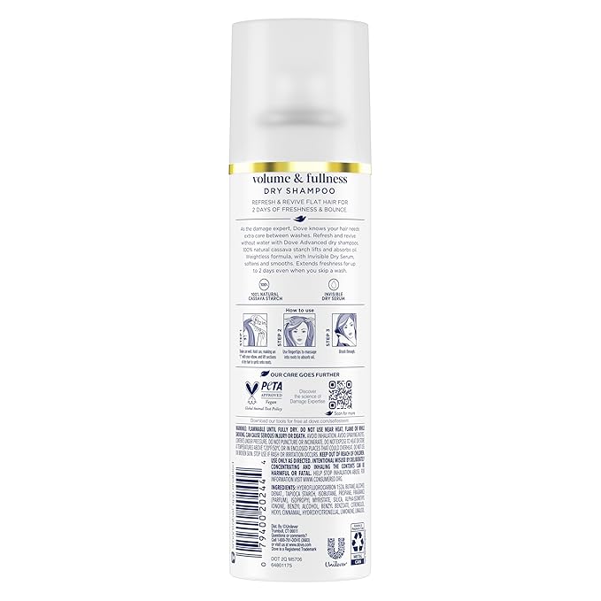Dove Dry Shampoo for 2 Count for Oily Hair Volume & Fullness for Refreshed Hair 5 oz-VivaGrace Women