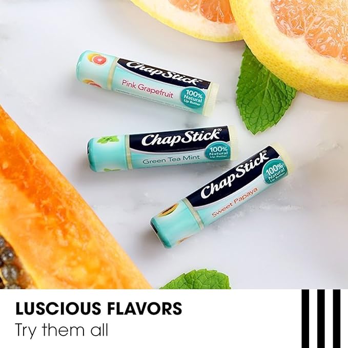 ChapStick Papaya 100% Natural Lip Butter Tube, Lip Balm - 0.15 Oz, Non-tinted, Sweet Papaya-VivaGrace Women