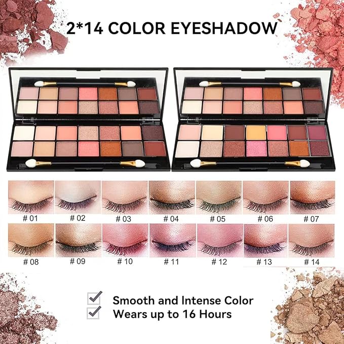 28 Pieces Makeup Kit for Women Full Kit, Eyeshadow Palette,Lip Gloss Set,Lipstick,Blush,Foundation,Concealer,Mascara,Eyebrow Pencil,Include Makeup Brush Set,Professional Makeup Kit for Teens-VivaGrace Women
