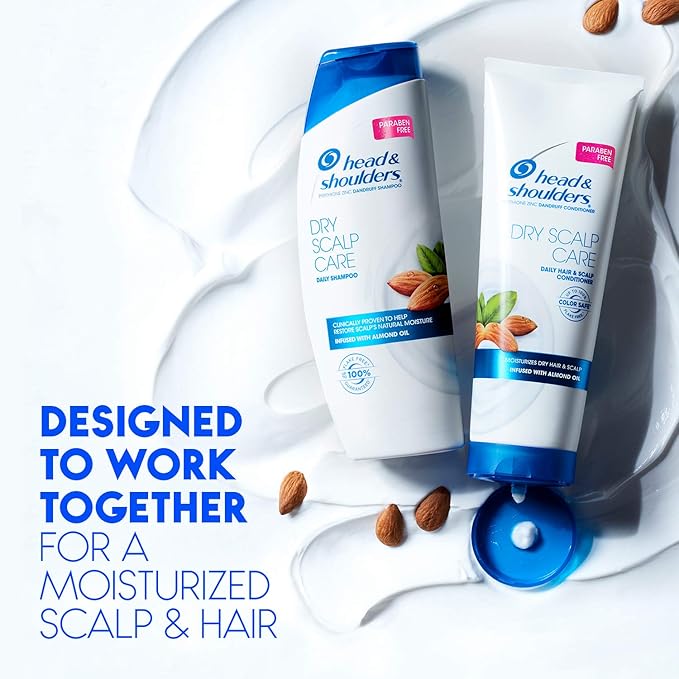 Head & Shoulders Shampoo, Daily-Use Anti-Dandruff Paraben Free Treatment, Dry Scalp Care with Almond Oil, 32.1 fl oz, Twin Pack-VivaGrace Women