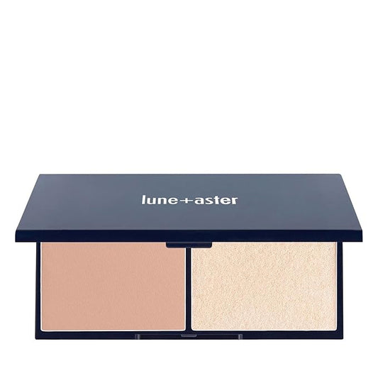 Lune+Aster Moonrise Contour & Glow Duo - Golden contour and a silk-textured champagne highlighter duo - gluten free, vegan, dermatologist tested, allergy tested, paraben free-VivaGrace Women