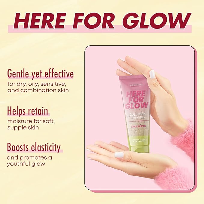 Collagen Facial Scrub - Dermatologist Tested, Anti-Aging, Hydrates & Improves Firmness, Korean Skin Care, 95% Natural, Clean Beauty, Non - GMO, Cruelty - Free - 1 Pack-VivaGrace Women