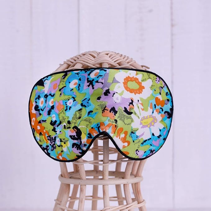 100% Pure Silk Eye Mask Sleep Eye Mask Eye Cover Eyeshade Sleeping Eye Mask Printed Colors (#17)-VivaGrace Women