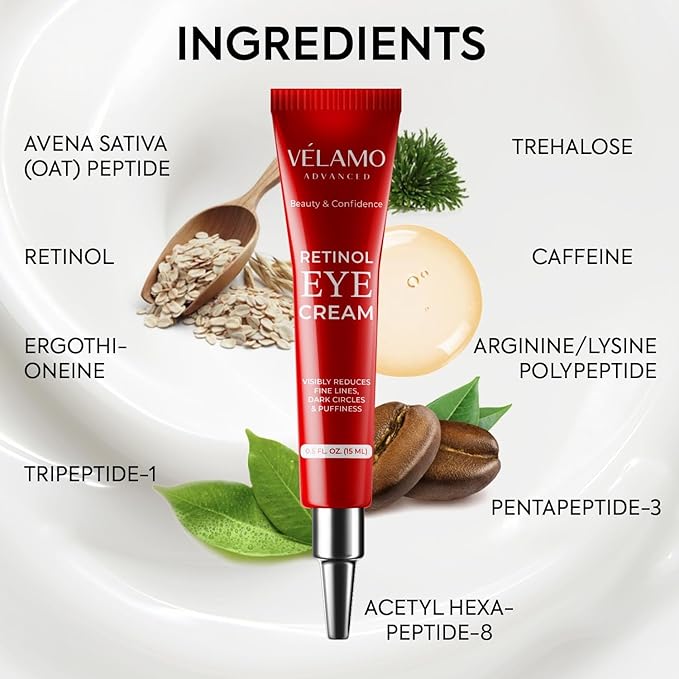 Rapid Reduction Retinol Eye Cream: Under Eye Cream Instantly Reduces Wrinkles Fine Lines Under Eye Bags Puffiness Dark Circles Crow's Feet - Rapid Face Lifting Tightening Firming 1 OZ/15g-VivaGrace Women