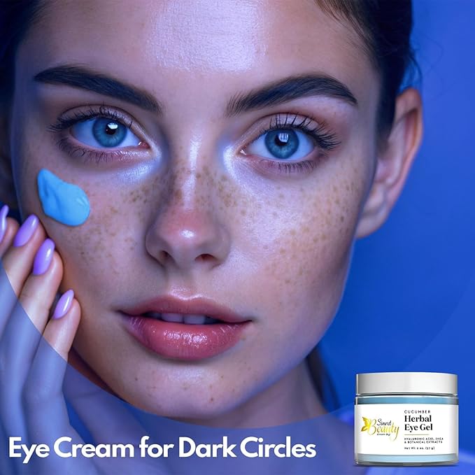 Eye Cream for Dark Circles, Anti-Aging Herbal Eye Gel with Hyaluronic Acid, Caffeine, Coffee, and Shea - Best for Puffiness, Wrinkles, and Fine Lines-VivaGrace Women
