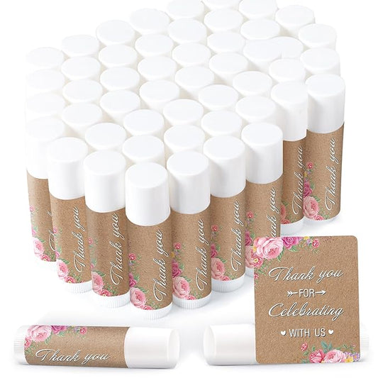 Demissle Jasmine Moisturizing Lip Balm, 40 Pcs Bulk - Thank You for Celebrating with Us, Wedding Favors, Bridal Showers-VivaGrace Women