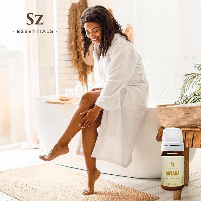 Davana Essential Oil - 100% Pure & Undiluted - Extracted from Artemisia Pallens- Sweet and Sour, Dried-Fruity, and Watermelon-Like Aroma Therapeutic Grade & Vegan - 0.17 oz (5 ml)-VivaGrace Women