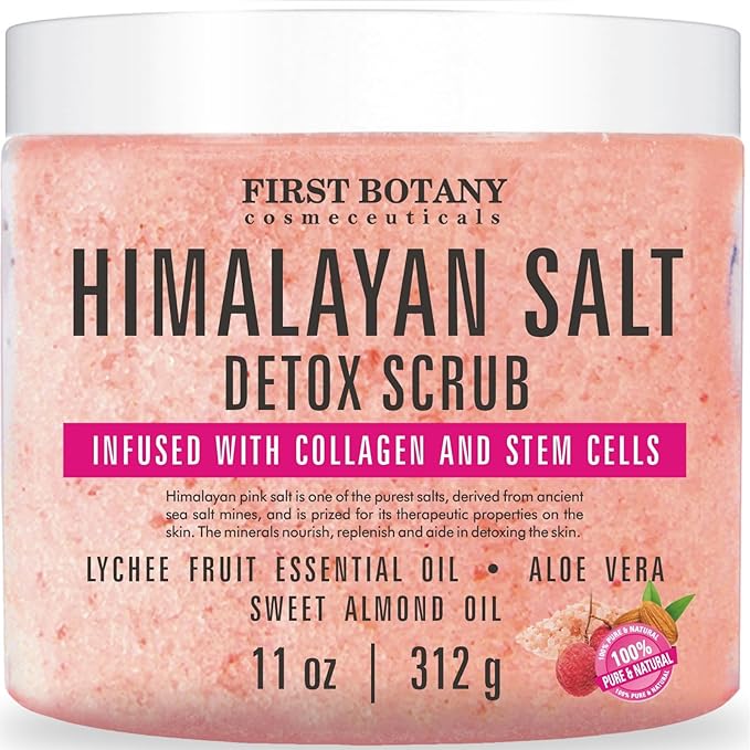 First Botany Body Scrub - Natural Exfoliating Salt Scrub & Body and Face Souffle helps with Moisturizing Skin, Acne, Cellulite, Dead Skin Scars, Wrinkles (Himalayan Salt)-VivaGrace Women