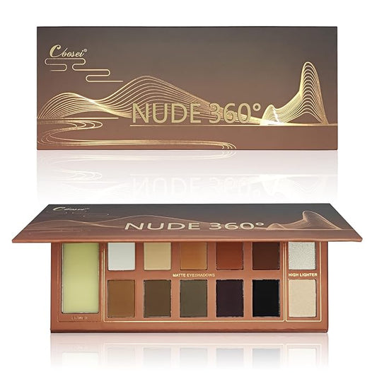 Eye Makeup Eyeshadow Palette with eye shadow primers black white highlighter Matte Shimmer Pallet 12 Natural Nude Colors Make Up Gift Kit