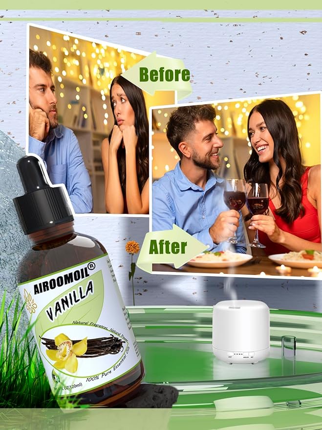 Vanilla Bean Essential Oil Warm Scented Oils Perfume Air Freshener Diffuser Candle Making Aroma Refill Wick Scent Skin Fragrance Oil 4 Fl Oz-VivaGrace Women