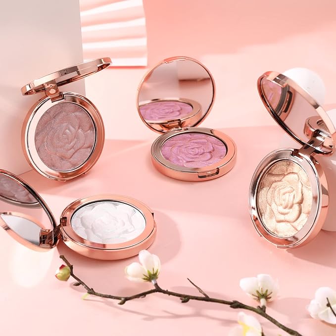Highlighter Makeup, Cream Highlighter, Face Highlighter, Long Lasting Glitter Highlighter Makeup Palette - Silver White Highlighter-VivaGrace Women