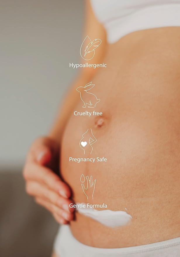 NOTHING FITS BUT Crème Belly Botaniceutical Maternity Herbal Vegan Cream for Stretch Marks Cream for Pregnancy with Rosemary, Green Tea and Chamomile Extracts (6.8 fl oz / 200ml)-VivaGrace Women