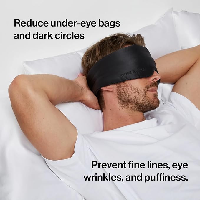 Dore & Rose Deep Sleep Mask Light Blocking, 23 Momme Mulberry Silk Eye Mask, Ultra Soft, Adjustable - Travel Sleeping Mask for Men & Women - Black-VivaGrace Women