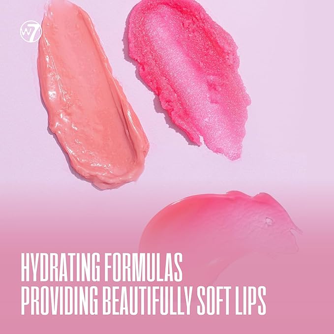 W7 Sweet Dreams Lip Care Trio - 3 Piece Set - Overnight Lip Mask, Lip Balm & Lip Scrub - Strawberry-VivaGrace Women