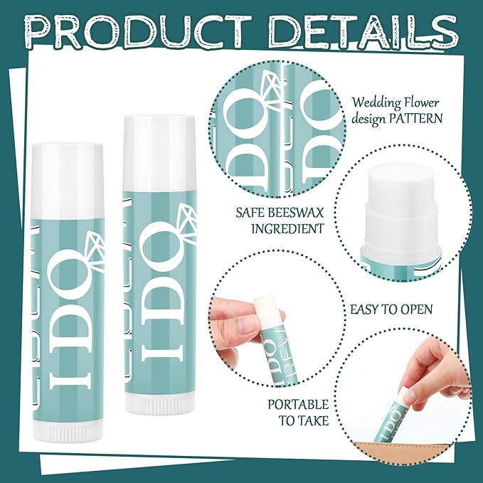 24 Pcs Bachelorette Lip Balm I Do Crew Wedding Party Gifts Bachelorette Lip Balm Gift Wedding Favors for Bachelorette Wedding Party Guest Supplies (Green)-VivaGrace Women