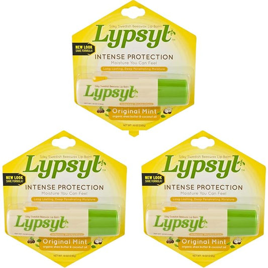 Lypsyl Intense Protection Original Mint, Lip Balm 0.10 oz (3-Pack)-VivaGrace Women