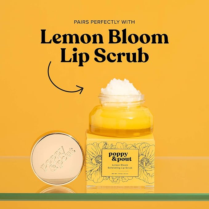 Poppy & Pout Lemon Bloom Jumbo Lip Balm | All Natural Lip Balms & Moisturizers | Hydrates with Beeswax, Vitamin E, Organic Coconut Oil | Cruelty-Free | Lip Balm in Recyclable Cardboard Tube-VivaGrace Women