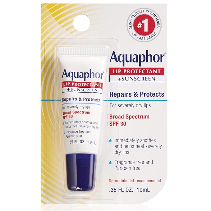 Aquaphor Lip Repair Lip Balm with Sunscreen, Lip Protectant, Lip Balm SPF 30, 0.35 Oz Tube-VivaGrace Women