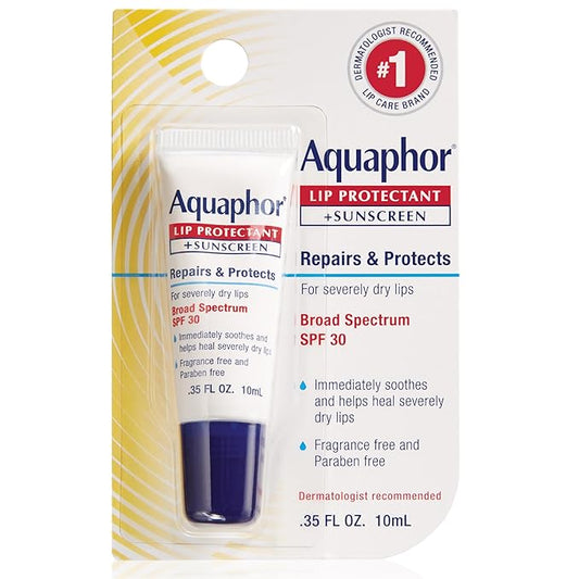 Aquaphor Lip Repair Lip Balm with Sunscreen, Lip Protectant, Lip Balm SPF 30, 0.35 Oz Tube-VivaGrace Women