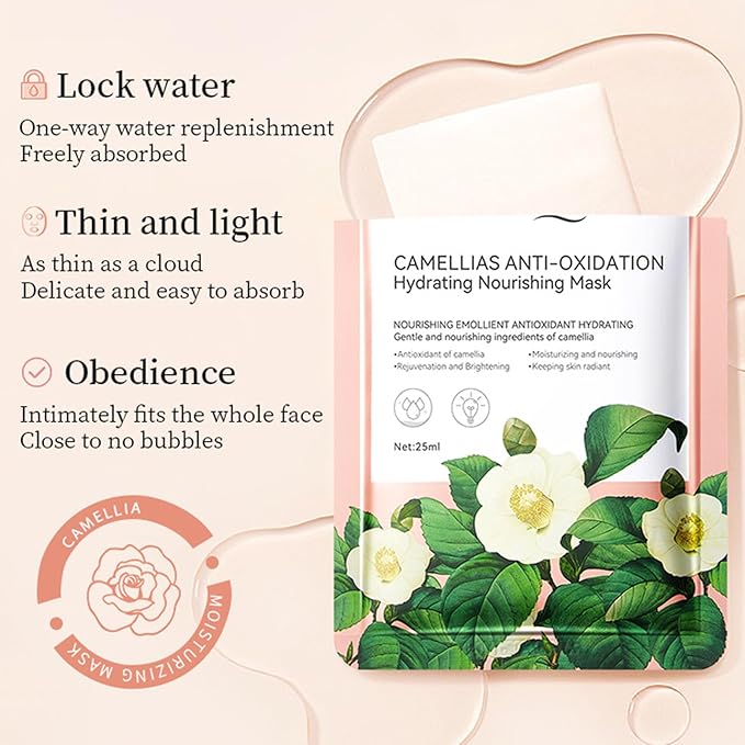 Camellia Extract Skin Care Sets, Skin Care Gift Set for Women Girls, Face Skin Care Routine Kit for Women, 5Pcs Skin Care Products Set with Cleanser,Mask, Face Serum-VivaGrace Women