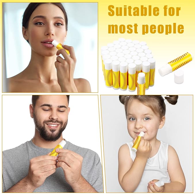 Demissle 40 Pcs Softball Lip Balm, Softball Lipstick, Organic Jasmine Taste Moisturizing Lip Balm, Softball Gifts for Women, Girl, Team-VivaGrace Women