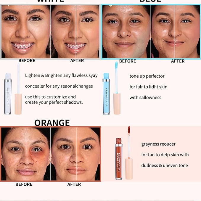 MAEPEOR Liquid Conceal Contour 7 Colors Cream Lightweight Liquid Concealer Contour Makeup for Concealing Blemishes, Brighten Dark Circles (Color 02 Purple)-VivaGrace Women