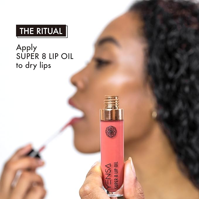 YENSA Super 8 Lip Oil, Natural Korean Moisturizing Gloss, No-Sticky Transparent Formula For Hydrating Lip Care (Pink Shine) .22 fl oz-VivaGrace Women