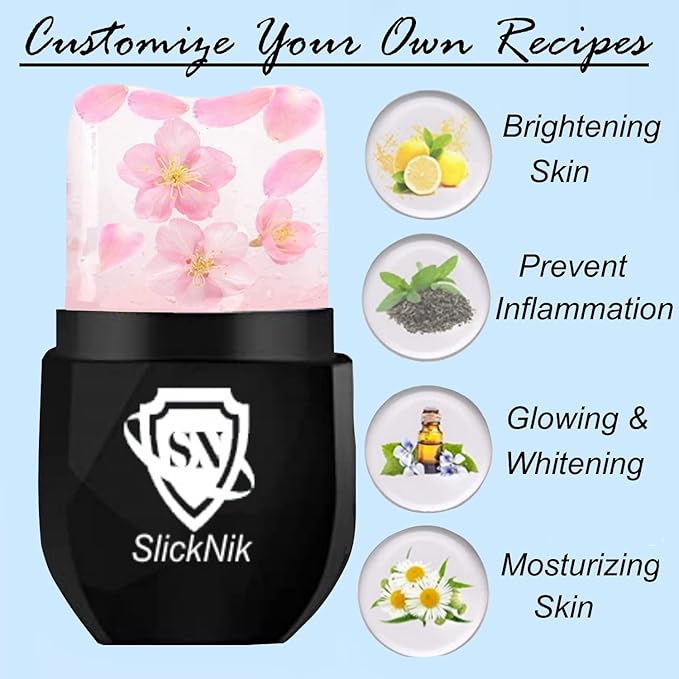 Ice Roller for Face and Eyes, Face Massager Use for Tighten & Double Skin Tone, Enhance Your Natural Glow with Ice Face Roller (Smoky Black)-VivaGrace Women