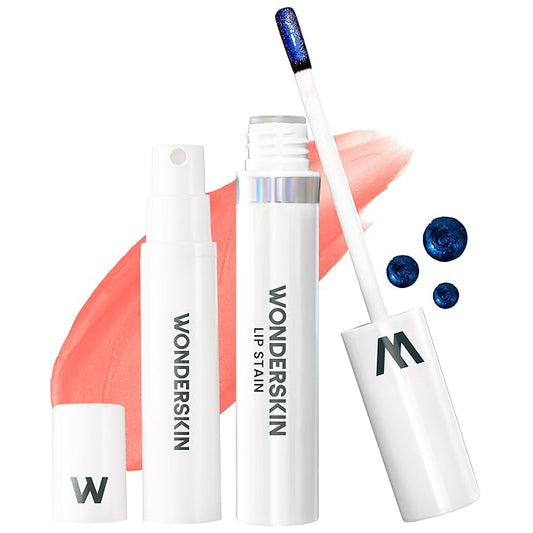 Wonderskin Wonder Blading Lip Stain Peel Off and Reveal Kit - Long Lasting, Waterproof Pink Lip Tint, Transfer Proof Natural Lip Stain Kit (Crush)-VivaGrace Women
