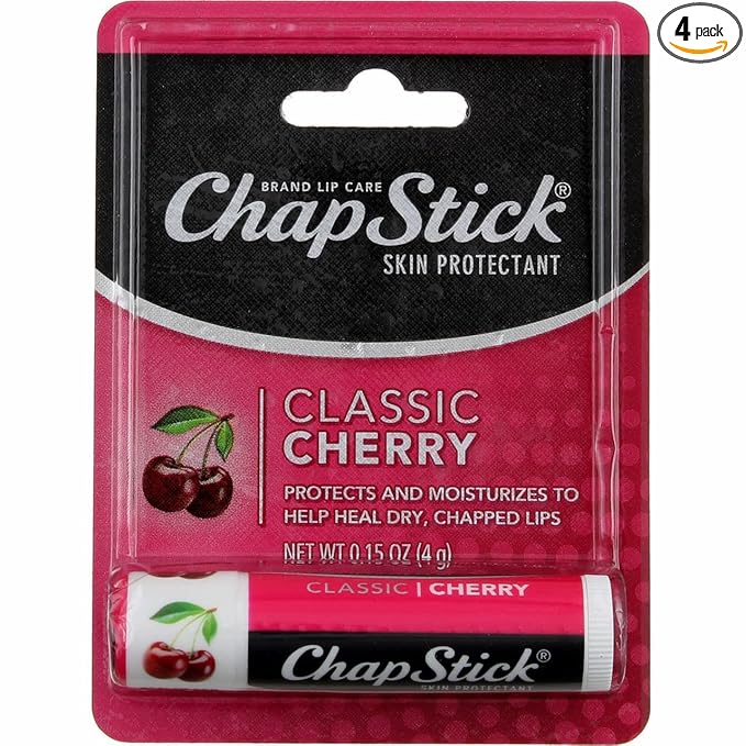 0.15 Oz Cherry Flavor Skin Protectant Flavored Lip Balm Tube (Pack of 4)-VivaGrace Women